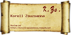 Korell Zsuzsanna névjegykártya
